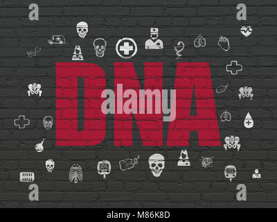 Medicine concept: DNA on wall background Stock Photo