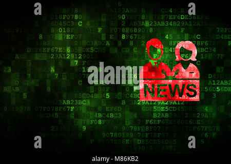 News concept: Anchorman on digital background Stock Photo