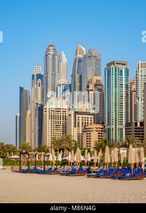 Dubai Marina JBR Beach, Dubai, United Arab Emirates Stock Photo