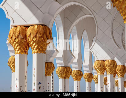 Sheikh Zayed bin Sultan Al Nahyan Grand Mosque, detailed view, Abu Dhabi, United Arab Emirates Stock Photo