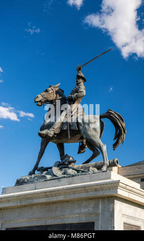 Equestrian statue of General Thomas Francis Meagher at Montana State Capitol Building, Helena, Montana, USA Stock Photo