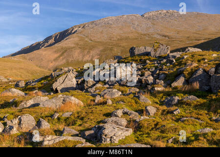 Rocks near Marchlyn Mawr and Elidir Fawr, Snowdonia, Wales Stock Photo