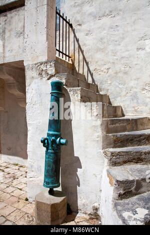 Old medieval cannon at castle yard, citadel of Saint-Tropez, french riviera, South France, Cote d'Azur, France, Europe Stock Photo