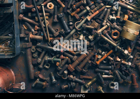Assorted nuts and bolts Stock Photo