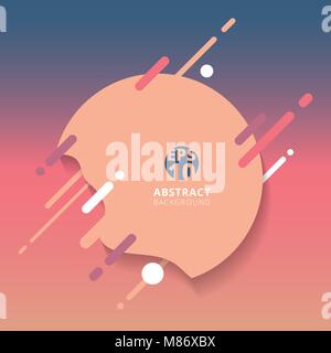 Abstract background with geometric splash, lines and round in a flat minimalist style multicolor. Vector illustration Stock Vector
