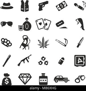 Gangster Icons Stock Vector