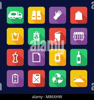 Garbageman Icons Flat Design Stock Vector