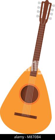 lute guitar icon over white background, colorful design. vector illustration Stock Vector