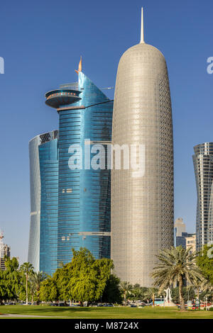 West Bay on the Corniche in Doha Qatar Stock Photo