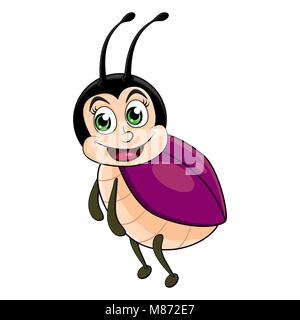 beetle lady insect isolated on white background Stock Vector