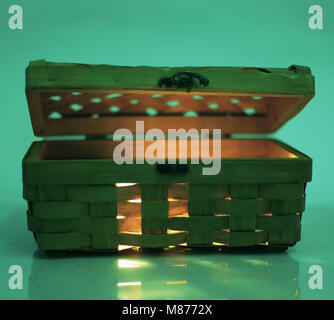 beautiful wicker casket .isolated on a light background. Stock Photo