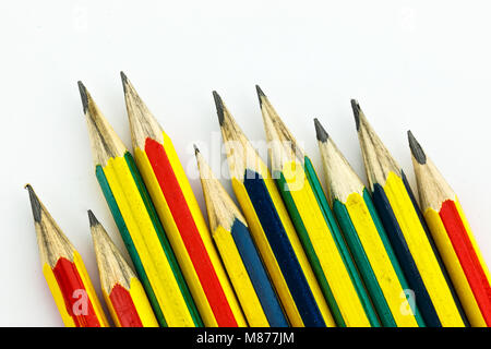 end of pencils on white back ground Stock Photo