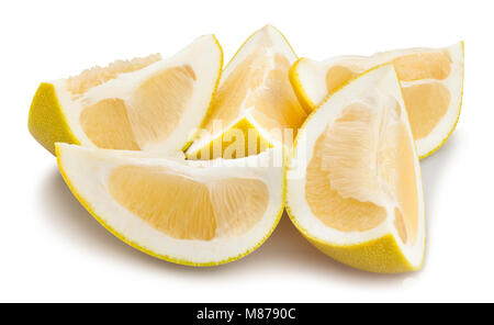 sliced pomelo path isolated Stock Photo