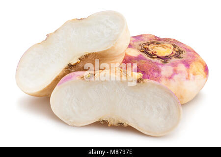 sliced swede turnip path isolated Stock Photo