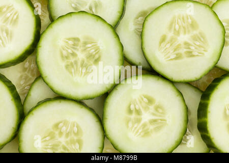 sliced cucumber texture Stock Photo