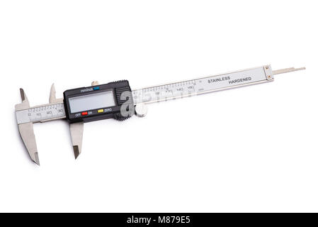 Digital calipers vernier. Isolated on white background Stock Photo