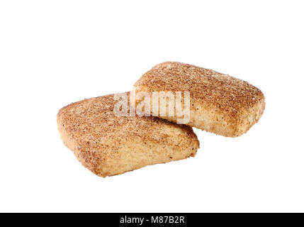 Two cookies with cinnamon isolated on white Stock Photo