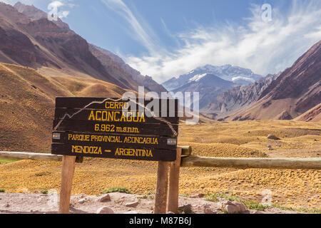 National Park of Aconcagua Stock Photo