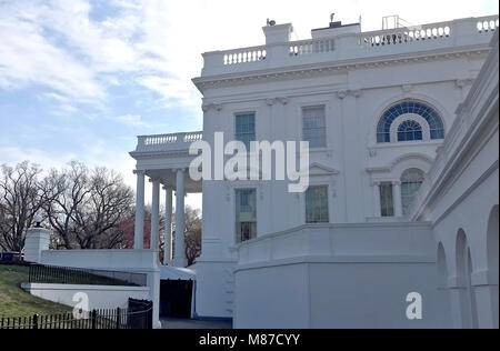 An external view of the White House in Washington DC, USA, as the US President Donald Trump meets and Irish Taoiseach Leo Varadkar for talks in the Oval Office. Stock Photo