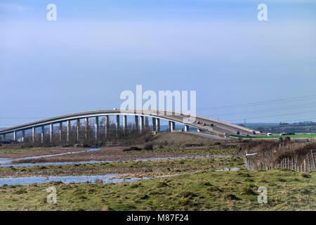 Isle of Sheppy roadbridge, Kent uk Stock Photo