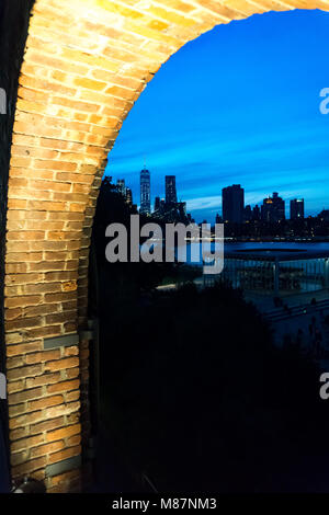 Financial district from brooklyn Stock Photo