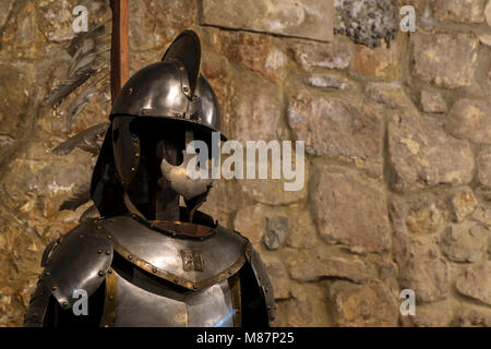 Winged hussar armor is the heavy cavalry of the Polish army (2nd half of the 17th century, steel, brass) Stock Photo