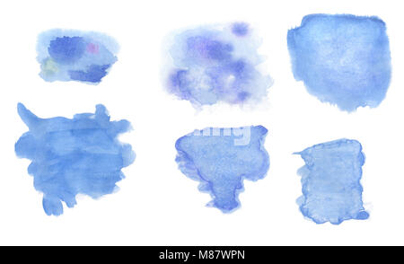 watercolor spots / splashes isolated on white. hand drawn illustration ...
