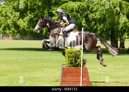 HOUGHTON, NORFOLK/ENGLAND - May 27th 2017: Houghton International Horse Trials 2017 Martha Craggs riding Corbett. Including cross country, eventing, s Stock Photo