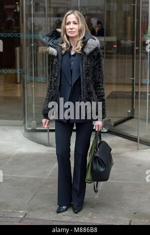 London, UK. 15th March, 2018. Michelle Young, the former wife of the late property tycoon Scot Young takes part in photo call at offices of her Bankruptcy Trustee, FRP Advisory, in relation to her divorce settlement. Credit: Raymond Tang/Alamy Live News Stock Photo