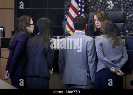 Florida, USA. 15th Mar, 2018. Judge Krista Marx confers with attorneys in the trial of Gary Kitchings Thursday, March 15, 2018. Credit: Bruce R. Bennett/The Palm Beach Post/ZUMA Wire/Alamy Live News Stock Photo