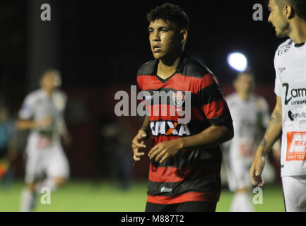 Salvador, Brazil. 15th Mar, 2018. Nickson Vitoria player in a game during Vitória vs. Bragantino, held on Thursday (15) in a match valid for the 2018 Brazil Cup. At the Manoel Barradas Stadium (Barradão) in Salvador, BA. Credit: Tiago Caldas/FotoArena/Alamy Live News Stock Photo