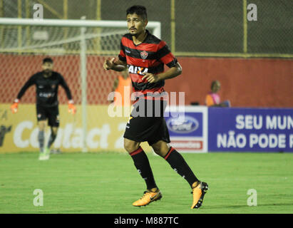Salvador, Brazil. 15th Mar, 2018. Ramon Vitoria player in a game during Vitória vs. Bragantino, held on Thursday (15) in a match valid for the 2018 Brazil Cup. At the Manoel Barradas Stadium (Barradão) in Salvador, BA. Credit: Tiago Caldas/FotoArena/Alamy Live News Stock Photo