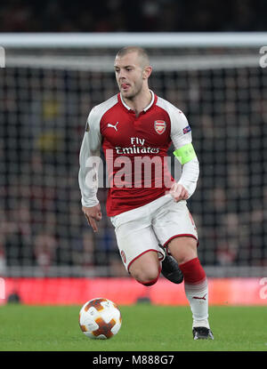 London, UK. 15th Mar, 2018. Jack Wilshere of Arsenal during the Europa League match between Arsenal and AC Milan at The Emirates Stadium on March 15, 2018 in London, United Kingdom. Credit: European Sports Photographic Agency/Alamy Live News Stock Photo