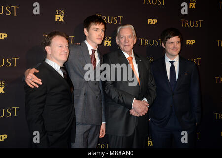 NEW YORK, NY - MARCH 14 :Donald Sutherland attends the FX Networks' 'Trust' New York Screening at Florence Gould Hall on March 14, 2018 in New York City.  People:  Donald Sutherland Stock Photo