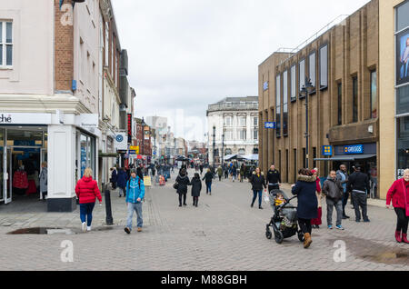 Shoppers in Park Street, Walsall in the pedestrianised shopping area of the industrial town in the West Midlands Stock Photo