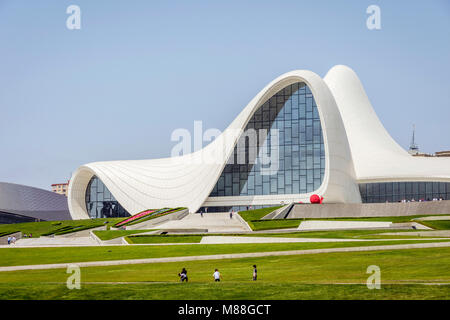 BAKU, AZERBAIJAN - MAY 27: Heydar Aliyev center, famous architectural landmark building in Baku by Zaha Hadid. May 2017 Stock Photo