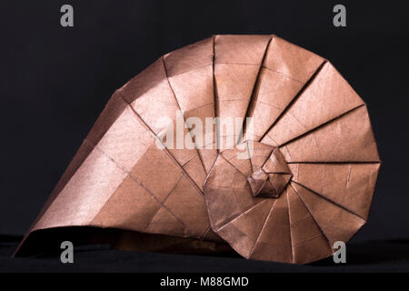 Origami paper seashell studio macro close up Stock Photo