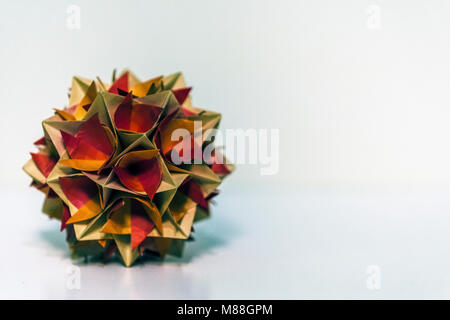 Origami paper polyhedron macro close up Stock Photo