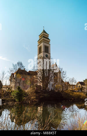 St.Johannes Nepomuk church in little german city Kehl, Germany Stock Photo
