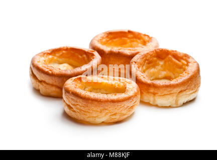 Yorkshire  puddings isolated on white background Stock Photo