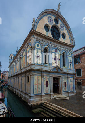 Church called 'Santa Maria dei Miracoli' in the square called 'Campo Santa Maria Nova' in the oldest part of the island of Venice Stock Photo