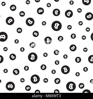 Cryptocurrency seamless pattern. Crypto currency background. Vector illustration Stock Vector