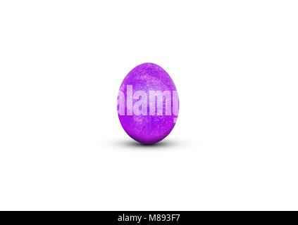 purple easter egg isolated on white background. Beautiful gloss paint on the egg. Decoration for Easter celebration Stock Photo