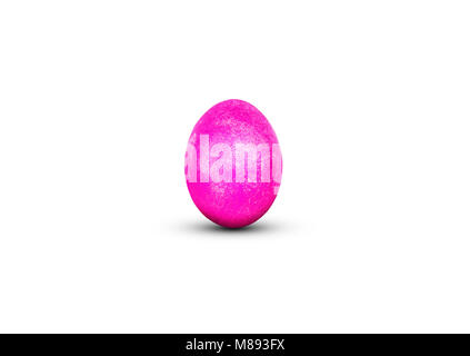 pink easter egg isolated on white background. Beautiful gloss paint on the egg. Decoration for Easter celebration Stock Photo
