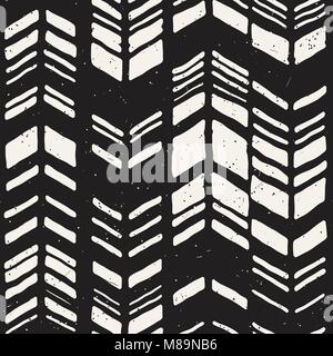 Vector seamless freehand pattern. Doodle monochrome print with hand drawn texture. Trendy graphic design. Stock Vector