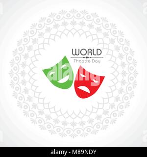 vector template for World Theatre Day, creative design illustration, 27th March. Stock Vector