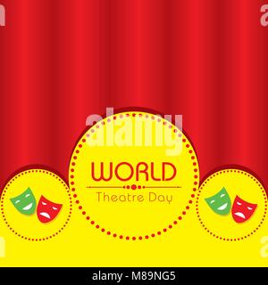 vector template for World Theatre Day, creative design illustration, 27th March. Stock Vector