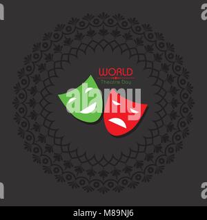 vector template for World Theatre Day, creative design illustration, 27th March. Stock Vector
