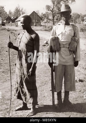 1940s East Africa - army recruits training camp - new recruit Stock Photo