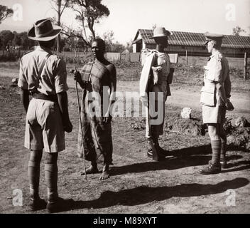 1940s East Africa - army recruits training camp - new recruit Stock Photo